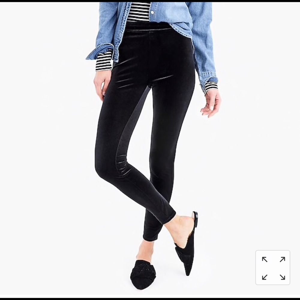 J. Crew High Waisted Velvet Legging BLUE Sz XS